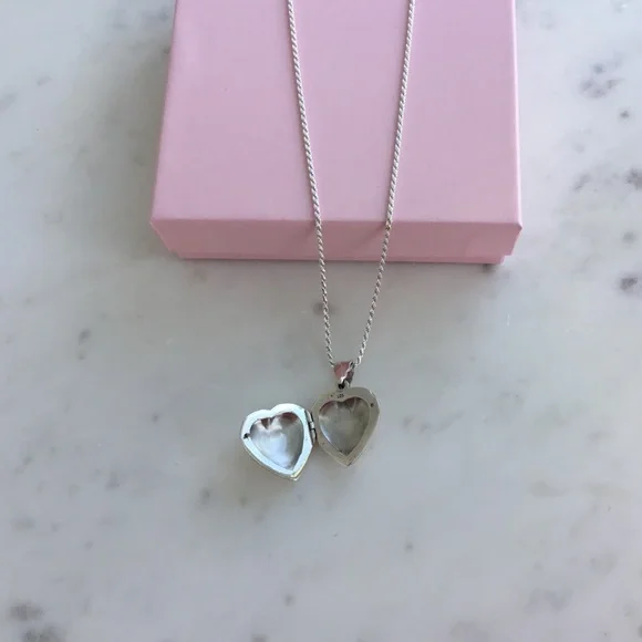 Sterling Silver Puffed Heart Locket Necklace - Picture 7 of 16